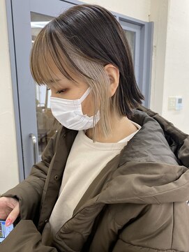 ヴェルダ 池袋店(verda) ぱつっとボブ×インナーグレージュカラー