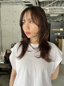 コフィー バイ メルト 吉祥寺(cofy by melt) 【中澤彩乃】レイヤーカット韓国風ワンホンヘアダークグレー前髪