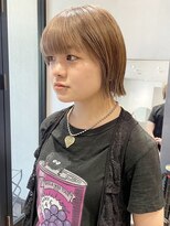 ラミエバイメルト 下北沢(lamie by melt)&nbsp;ぷっとミニボブ切りっぱなしボブ透明感ミルクティーベージュ