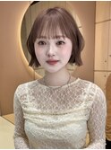 前髪顔まわりボブレイヤーボブ顔まわり縮毛矯正haruhi
