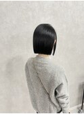 黒髪が映える切りっぱなしボブスタイル【渡辺俊弥】梅田