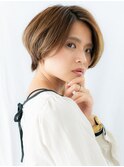 髪質改善アッシュ大人美人小顔丸みショートc古河20代30代40代