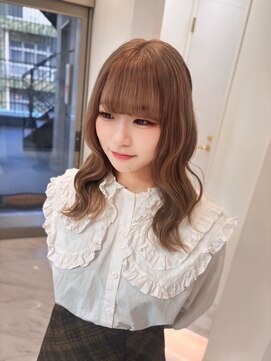 【MONA】ウェーブヘア/ミルクティーヘア/デザインカラー