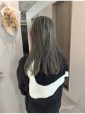 白髪ボカシ　エアタッチ　ハイライト　シルバー　グレー