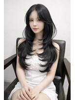 ユウキカガヤキ(YUUKI KAGAYAKI) 姫路 レイヤーカット ロング ワンホンレイヤーカット