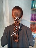 【ローポニーテール】結婚式銀座ヘアセットカチモリアレンジ