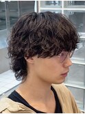 シャドウパーマ/無造作パーマ/メンズミディアム