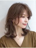 ミディアムレイヤー×白髪ぼかしカラー30代40代50代60代