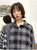 顔周りレイヤーカットくびれヘアミルクティーベージュカラー韓国