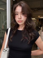 ノラ シブヤ(NORA)&nbsp;小顔ミディアムパーマミディアムデジタルパーマボブパーマ前髪