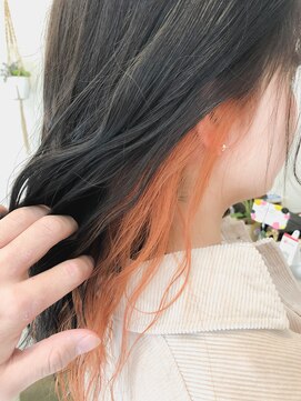パレットヘアーズ 草津店(Palette Hairs) オレンジイヤリングカラー