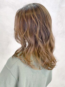 アイティーバイアルバム 松戸店(IT by ALBUM) オータムバレイヤージュ_ウルフテラコッタくすみブルー_ba360721