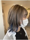 韓国ウルフ/ミニウルフ/小顔ウルフ/姫カット/ハイトーン/藤本