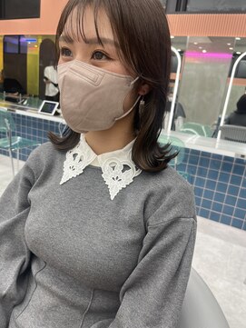 ロンドルーチェ 心斎橋(Lond luce) ダークアッシュ/ミディアムレイヤーカット［髪質改善/縮毛矯正］