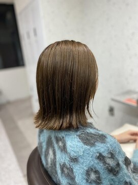 アデプト 北千住店(adept) ★小顔ココアベージュ黒髪クラゲヘアーオリーブグレー【北千住】