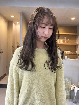 ヘアー アイス ルーチェ(HAIR ICI LUCE) オリーブベージュブリーチなしワンカラー透明感カラー/今枝