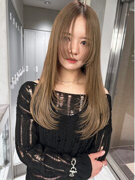 サイン 渋谷(SIGN) 韓国ヘアーハッシュカットレイヤーカットグレージュブリーチ無し