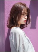 ☆ホワイトグレージュミニウルフデジタルパーマチェリーブラウン