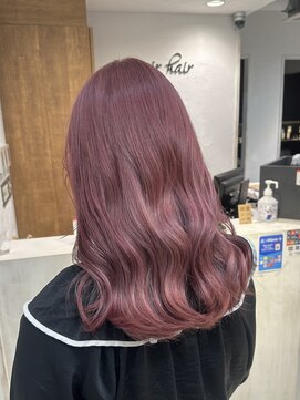 アジールヘア 池袋東口店(agir hair) ブリーチチェリーピンクカラー池袋巻き髪