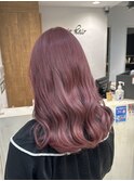 ブリーチチェリーピンクカラー池袋巻き髪