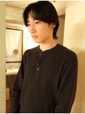 メンズボブウルフメンズミディアムレイヤーカットメンズウルフ