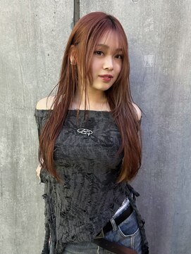 メイカ(MEIKA) 【 レイヤー × ストレート × オレンジベージュ 】浅野美紀