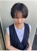 前髪あり耳掛け丸みボブコンパクトショート20代30代40代50代