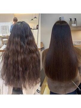 パーマ落とし/パーマ戻し/パーマ失敗/ストレートヘア/髪質改善