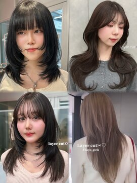 クム(kumu) 韓国へア/レイヤー/顔周り/ボブ/透明感カラー