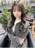 髪質改善カラーとエクステでつくるセミロングアッシュブラウン