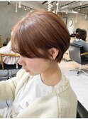 【マッシュショート/オレンジベージュ/ブリーチなし】