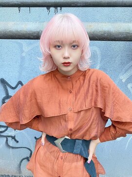 リアイス(Re:ICE) ホワイトペールピンクミディアムウルフ