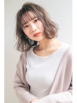 ロンドポレール 北千住(Lond polaire) 【米倉かずひさ】ミディアムボブ　イメチェン　ダークアッシュ