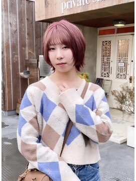 プライベートサロン キッテ(private salon kitte.) ウルフヘア×ピンクカラー