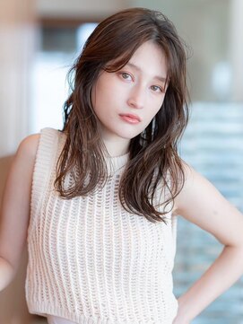 ケアリー 千葉ニュータウン中央(Carelly) 大人かわいい前髪セシルカットココアブラウンフリンジウェーブ