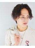 センターパートミディアムスパイラル