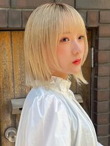 ★レイヤー小顔外ハネ◎ハイトーンベージュ