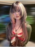 14374ブリーチ＆ダブルカラーレイヤーウルフインナーカラー