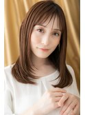 □カーキベージュ前下がりレイヤーロング406-2上尾30代40代50代