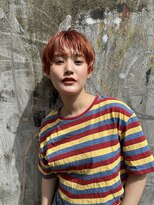 イロウ 山口どうもん店(IROW)&nbsp;ショート　ブリーチ　レッドオレンジ　髪質改善【山口】