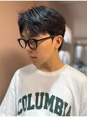 韓国ショートヘア 曲がる縮毛矯正 ダウンパーマ 名駅メンズ