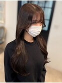 アッシュグレージュレイヤーカット韓国巻き