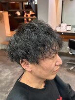 エクファ ヘア リゾート 大津 瀬田店(ex-fa hair resort)&nbsp;ミルクティーブロンド/ダークブルー/デジタルパーマ/大津/瀬田