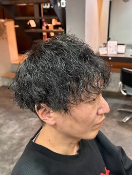 エクファ ヘア リゾート 大津 瀬田店(ex-fa hair resort) ミルクティーブロンド/ダークブルー/デジタルパーマ/大津/瀬田