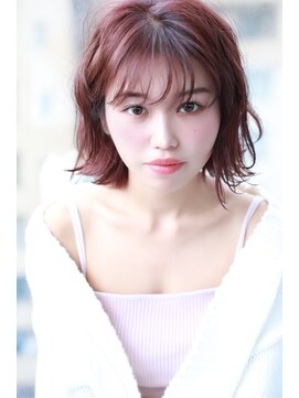 シーラス バイクラウドゼロ(Cirrus by Cloud zero) ピンクブラウンシースルーバングミディ【Cirrus by Cloud zero】