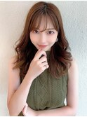 ★ マロンベージュAラインボブ小顔カット薄めバングくびれミディ