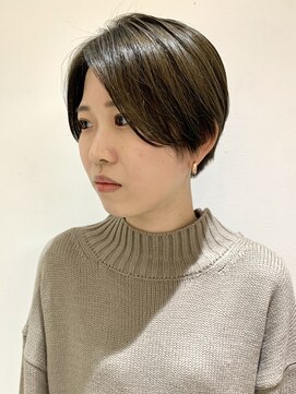 【FOLK】透明感グレージュ☆似合わせ前髪長めショート♪