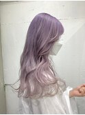 ダブルカラーラベンダーベージュカラーケアブリーチハイトーン