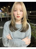 ブルーシルバーアッシュブルージュ透明感グラデーションカラー