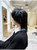 20代30代40代◎イメチェンメンズロングウルフブルーブラック